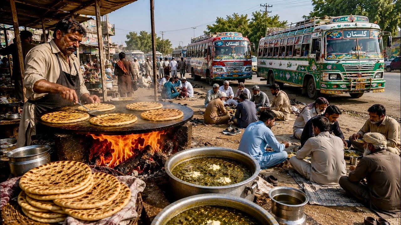 PURE DESI TASTE 🤤 Punjabi Saag Makhan Street Food in Pakistan