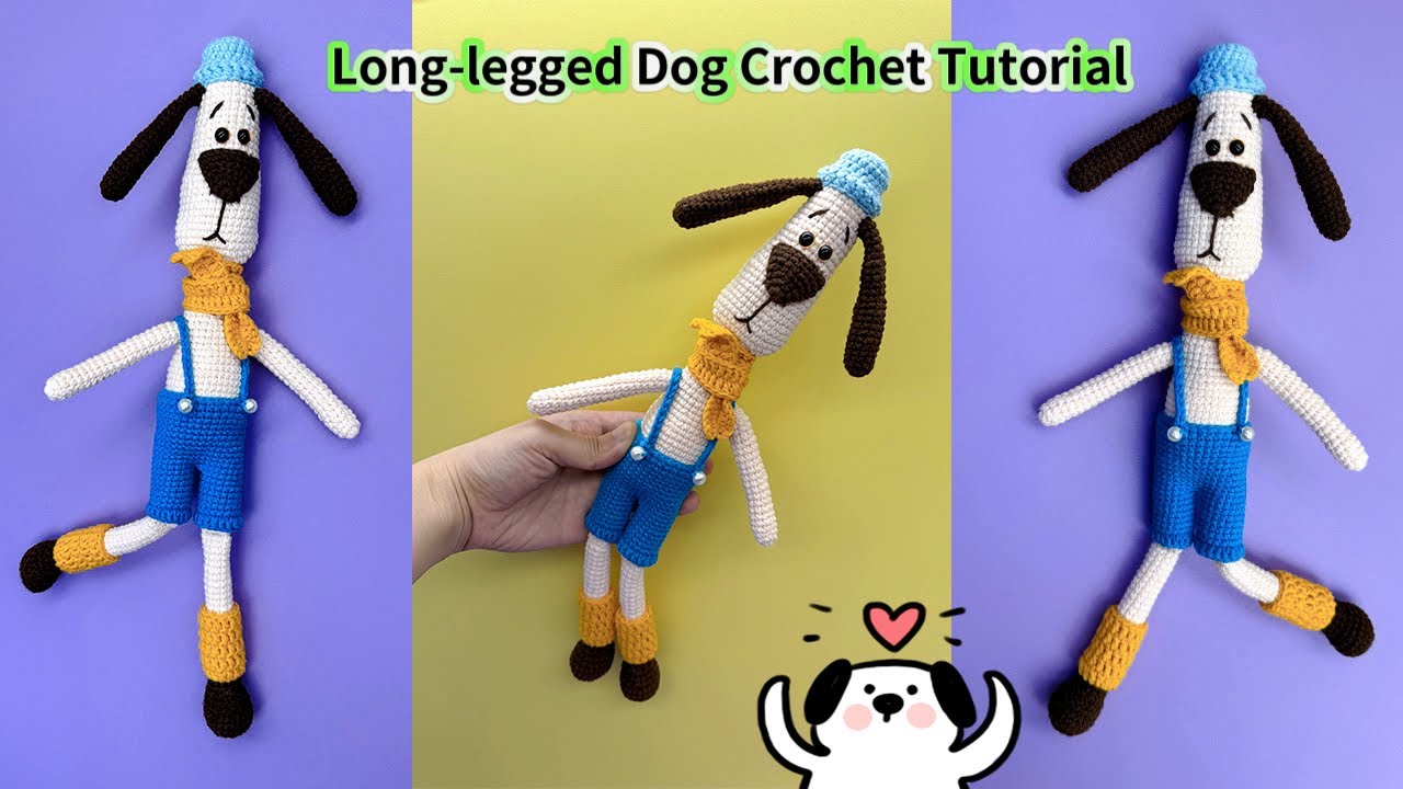 How to Crochet an Adorable Long-Legged Dog | Beginner-Friendly Step-by-Step Tutorial | Dog Amigurumi
