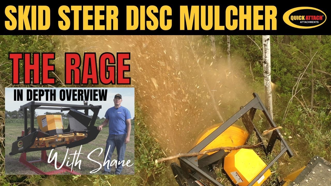 Shane gives you an in depth look at The Rage Skid Steer Disc Mulcher by Quick Attach