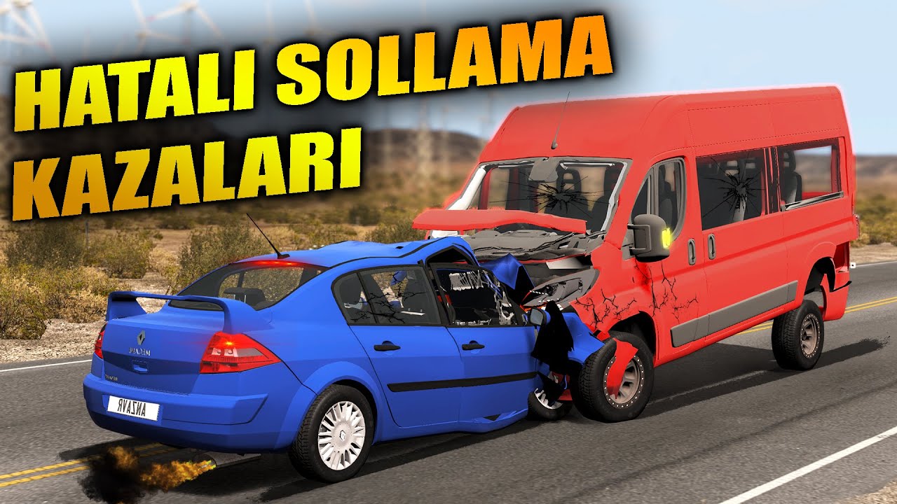 HATALI SOLLAMA KAZALARI // RENAULT MEGANE PERT ETTİM / BeamNG.drive / Diy Arduino steering wheel set