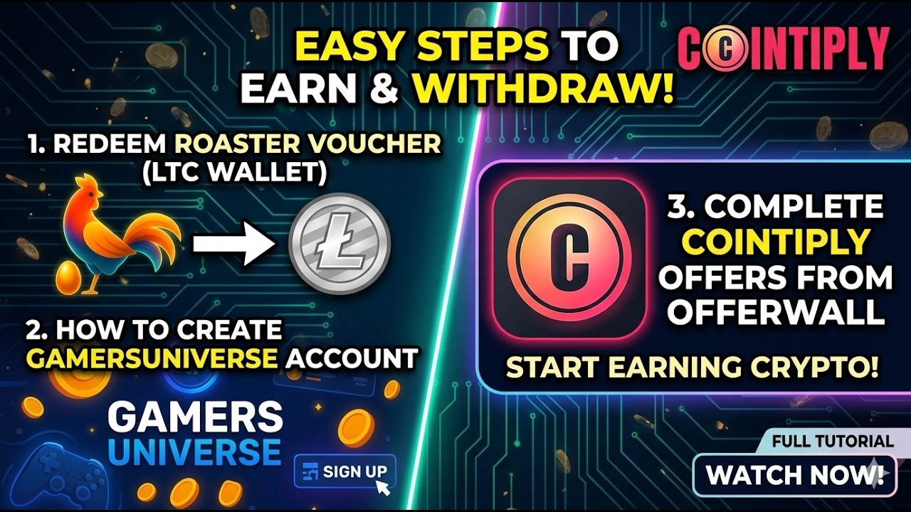 Как обменять заработанные средства Roaster на кошелек LTC + предложения Cointiply REVU и настройк...