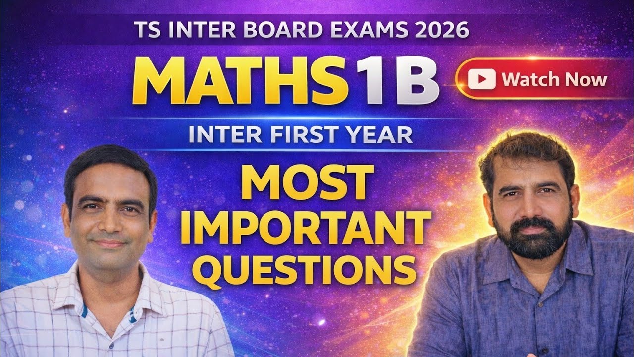 📘 TS INTER BOARD EXAMS 2026 | MATHS 1B | INTER FIRST YEAR | MOST IMPORTANT QUESTIONS | SCORE 75/75