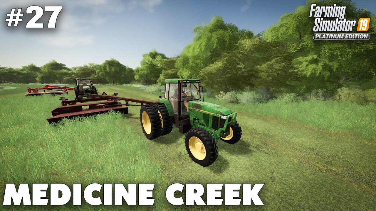 Cutting Grass & Harvestiing Oats Medicine Creek #27, Farming Simulator 19 Timelapse, Seasons