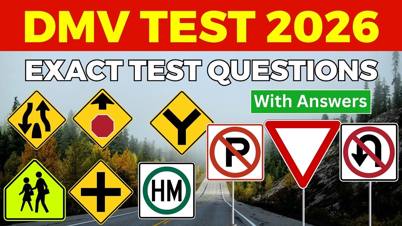 DMV Permit Test 2026 – Test 1 | 50 Real Questions You’ll See on the Exam