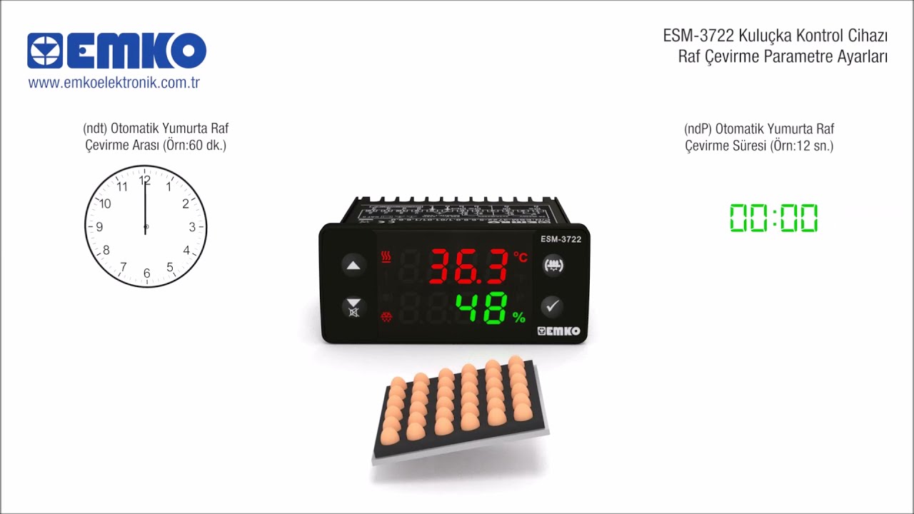 EMKO ESM-3722 Kuluçka Kontrol Cihazı Raf Çevirme Parametre Ayarları