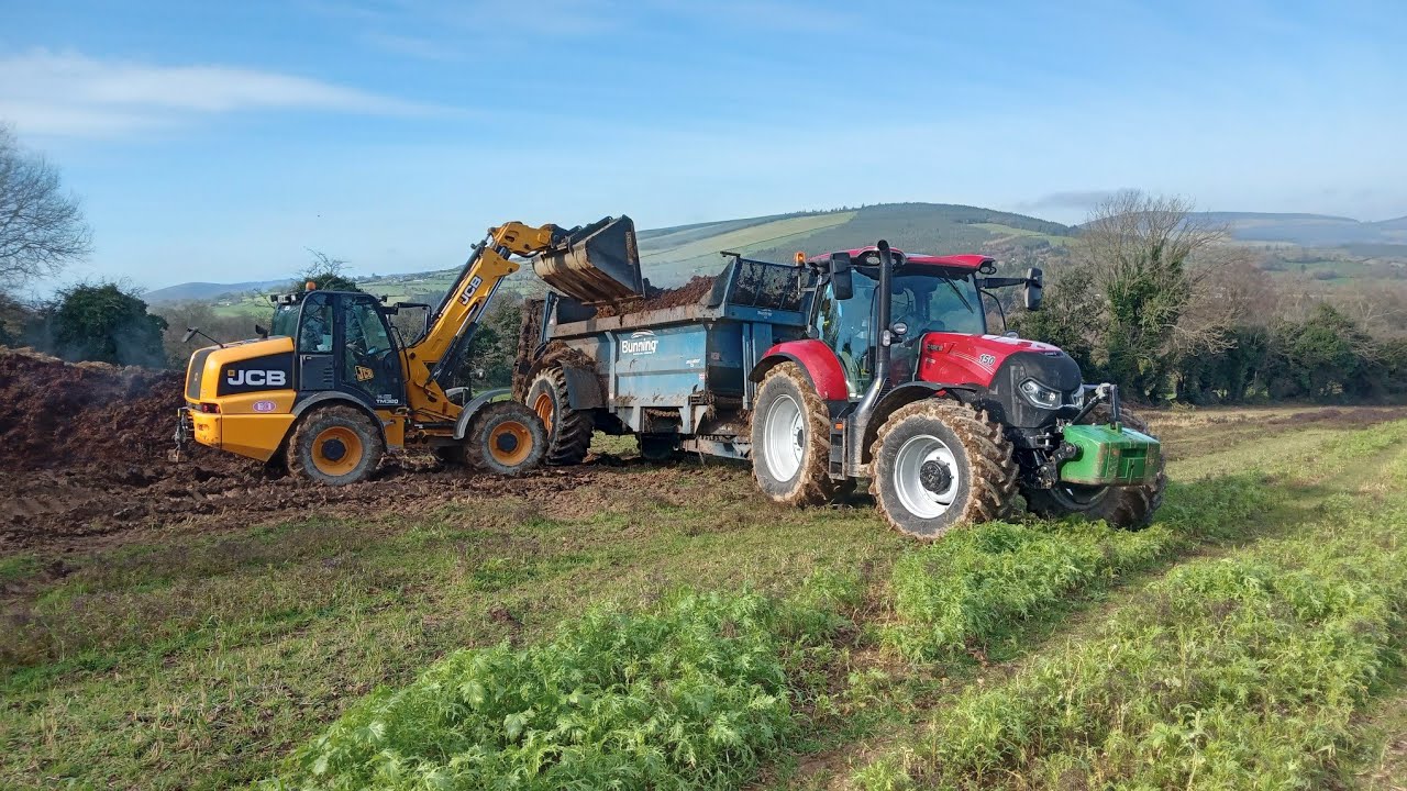 Dung Spreading With The Case Maxxum 150 Demo Tractor!!! - Bunning 12 Ton Dung Spreader!!! (Ireland)
