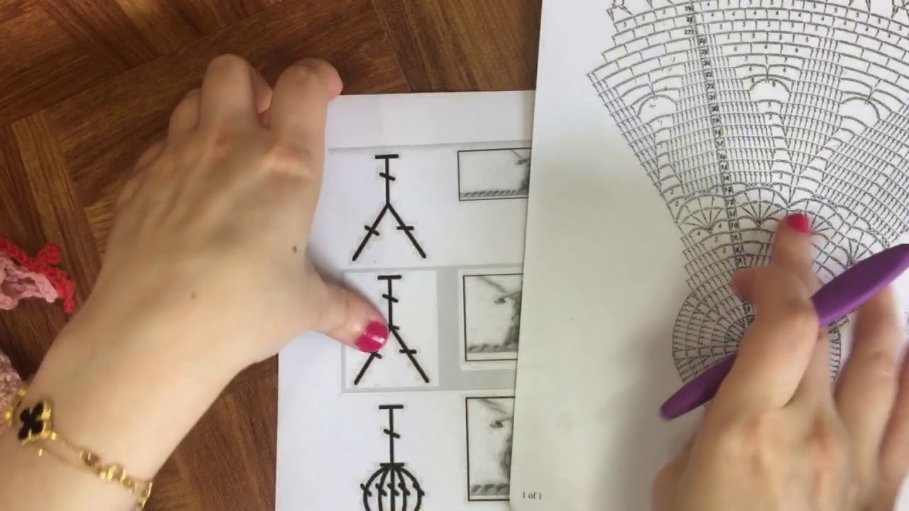 شرح غرز ة الكروشية العامود الثلاثي المركب  (الواي)  / y stitch