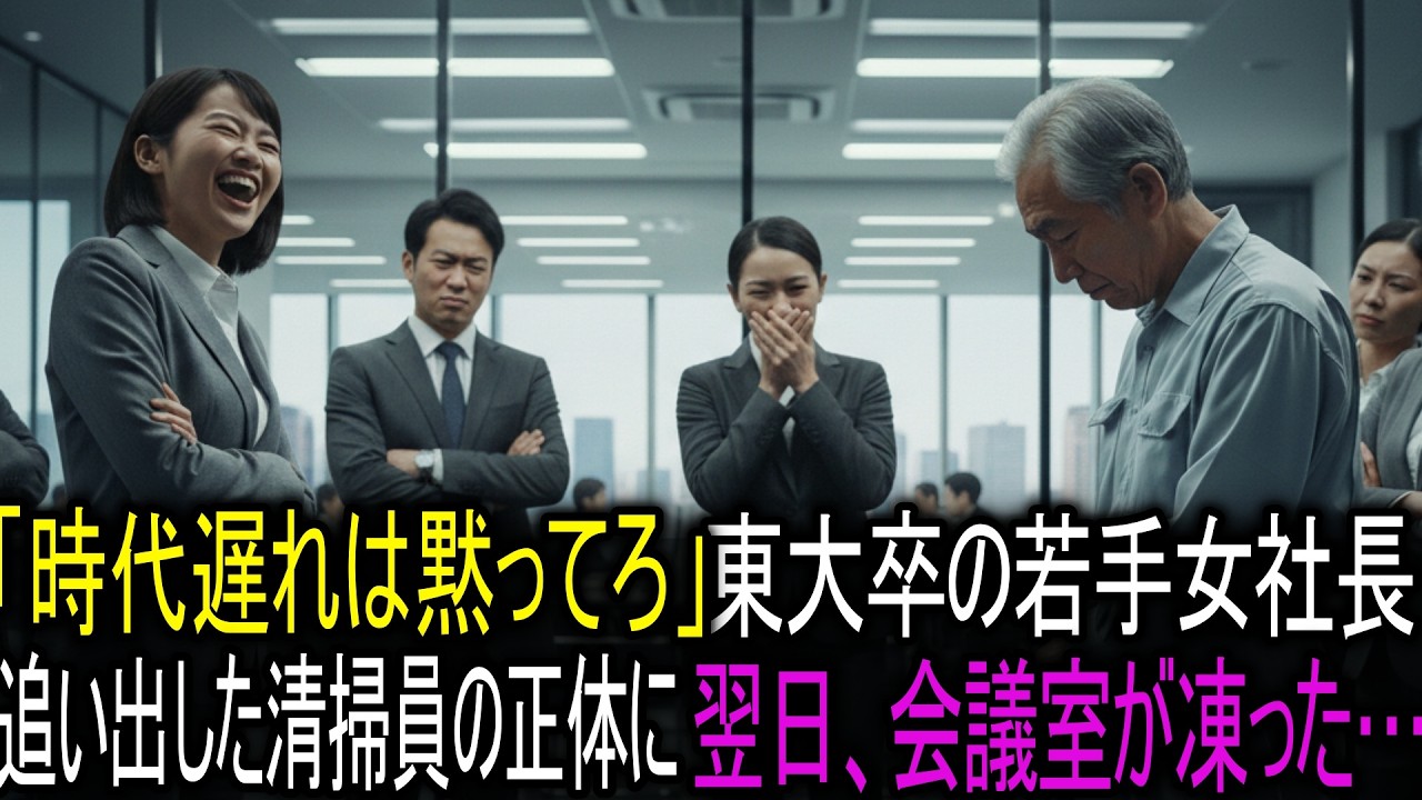 「時代遅れは黙ってろ」東大卒の若手女社長、追い出した清掃員の正体に、翌日、会議室が凍った