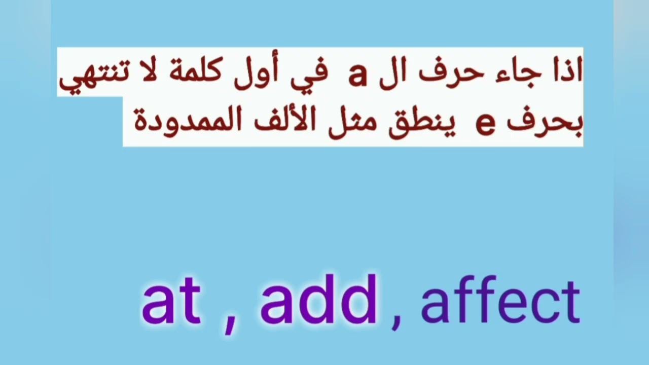 ازاي تنطق حرف ال A