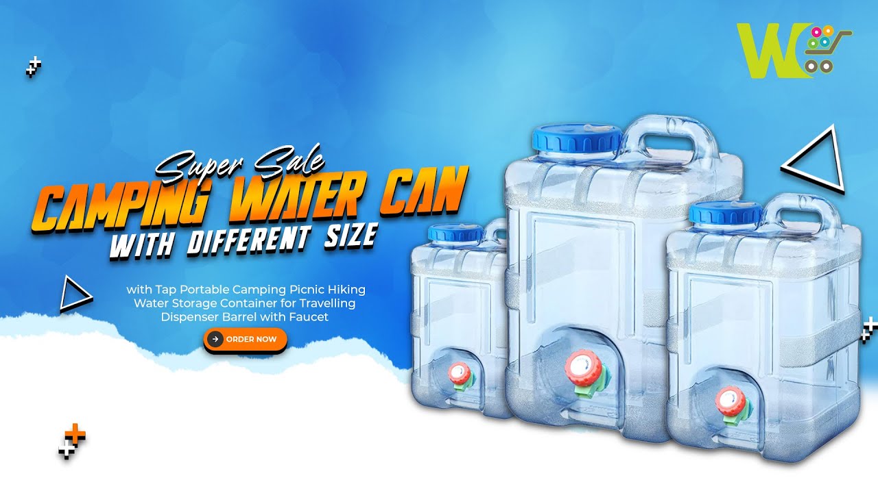 Camping Water Can with Tap, Portable Camping Picnic Hiking Water Storage Container for Travelling