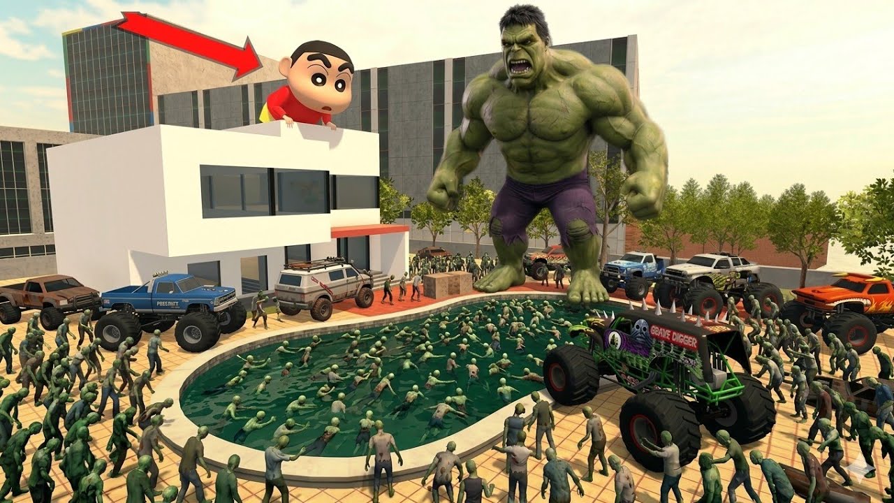 Hulk vs 1000 Zombies 🧟‍♂️ | Indian Bike Driving 3D