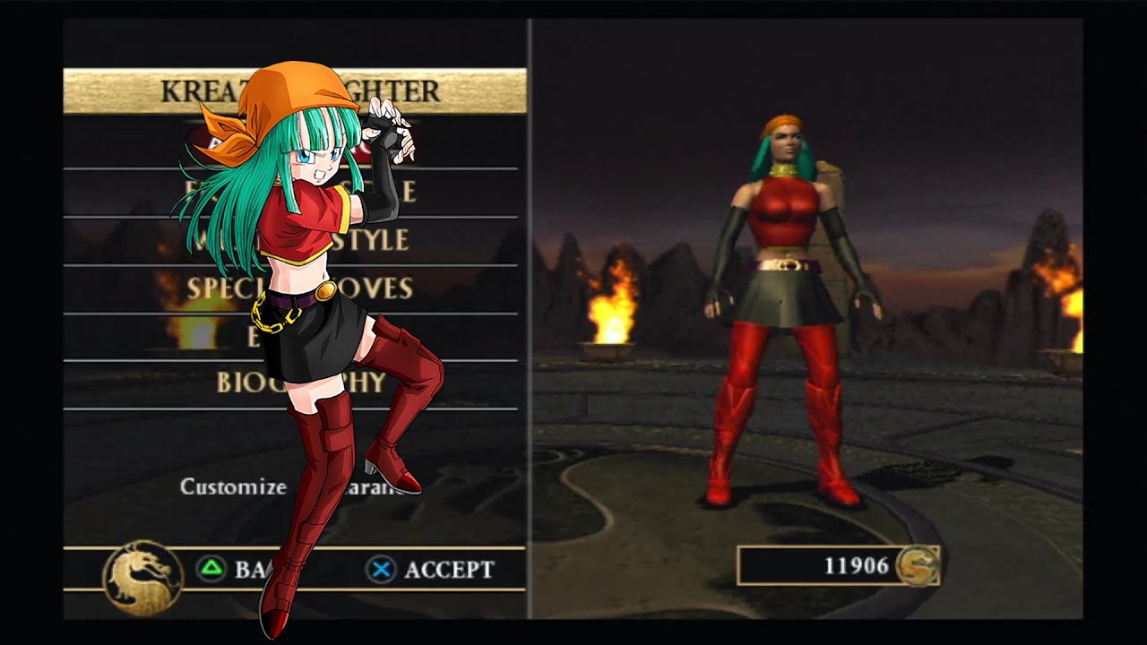 Creating Bulla (Dragon Ball GT) - Mortal Kombat Armageddon (PS2) No Commentary & No Music