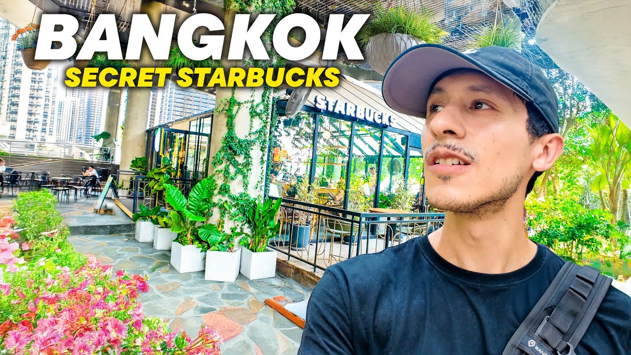 The Secret Greenhouse Rooftop Starbucks in Bangkok 🇹🇭 is AMAZING!
