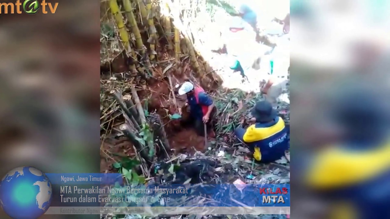 MTA Perwakilan Ngawi Bersama Masyarakat Turun dalam Evakuasi Longsor di Sine