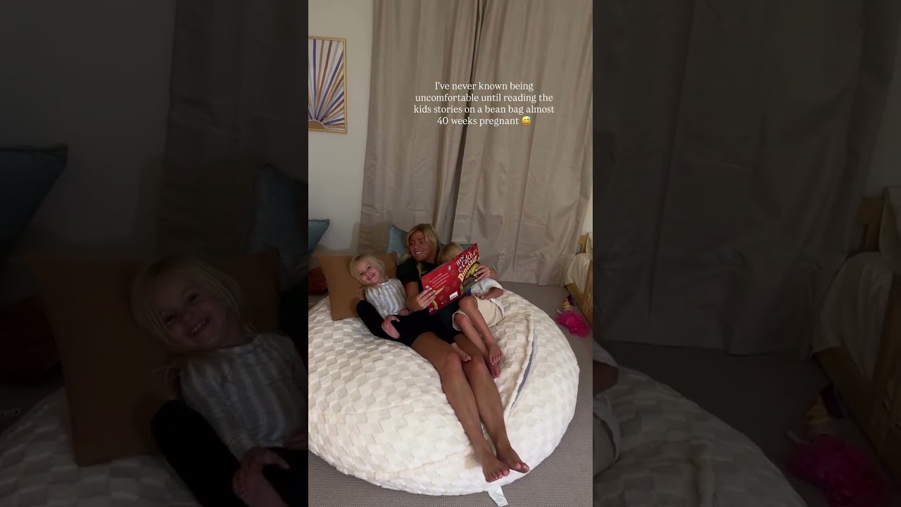 I've never known being uncomfortable until reading the kids stories on a bean bag almost 40 weeks pr
