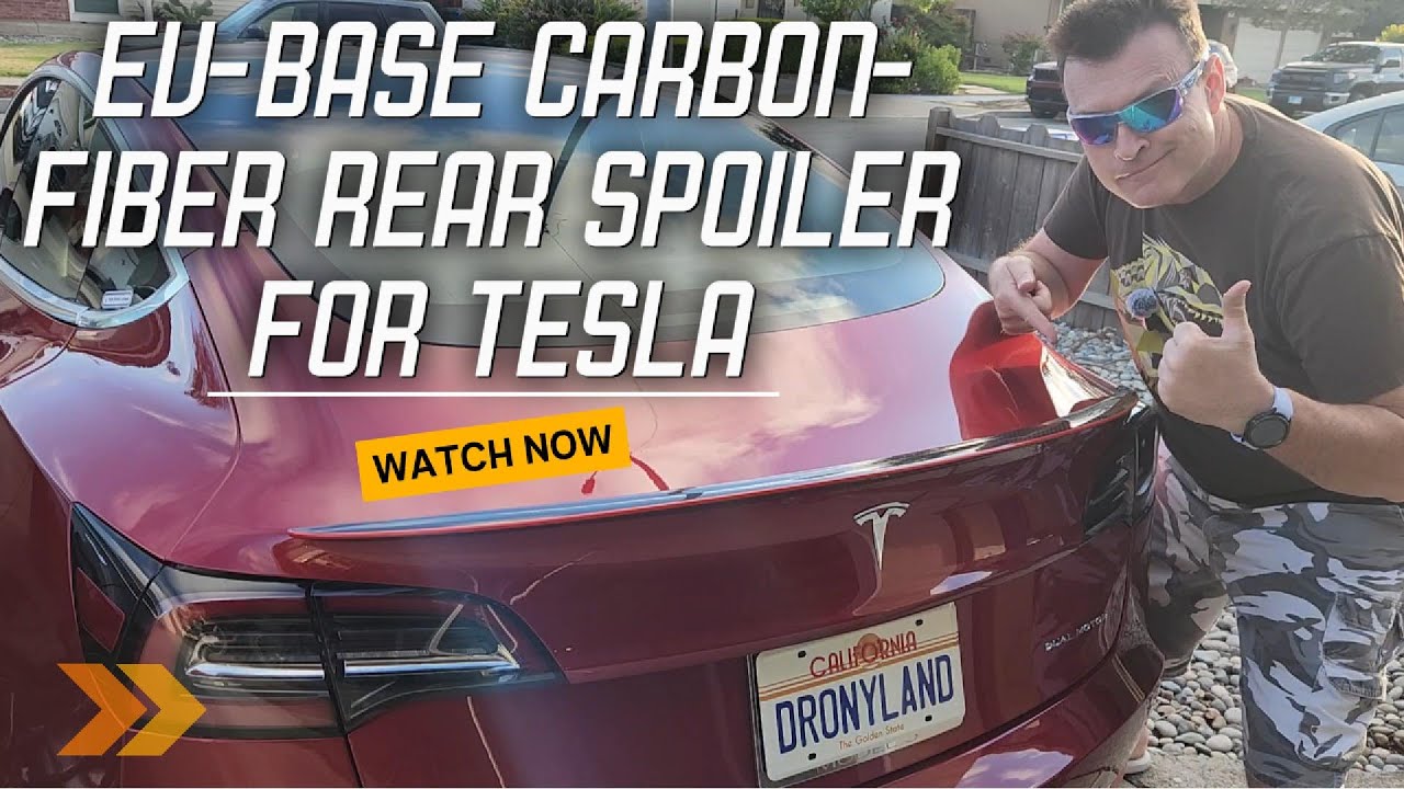 EV Base Carbon Fiber Rear Spoiler For Tesla | FULL Review, Installation & Testing