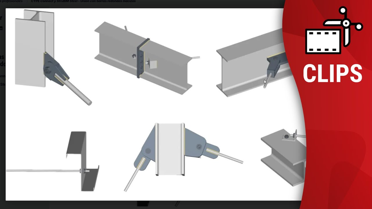 Design of connections with solid round bars in StruBIM Steel and CYPE Connect