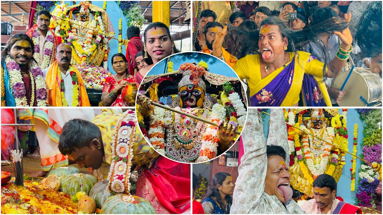 Falaknuma Kalika Mata బంగారు చీరలో దగ-ధగ మెరిసిపొతున్న Amma | Falaknuma Kalika mata గుడి Bonalu 