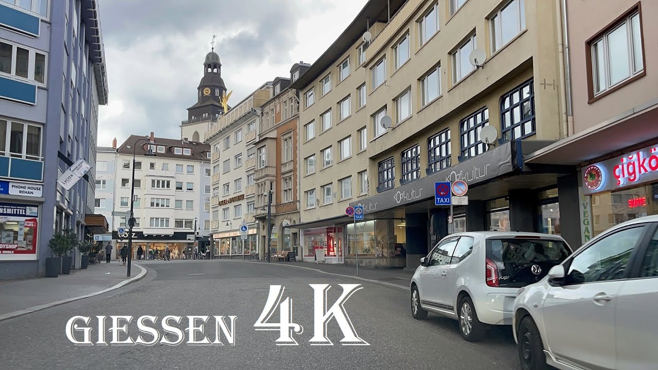 Driving in Giessen, Germany - 4K UHD - Driving Downtown - Driving Tour