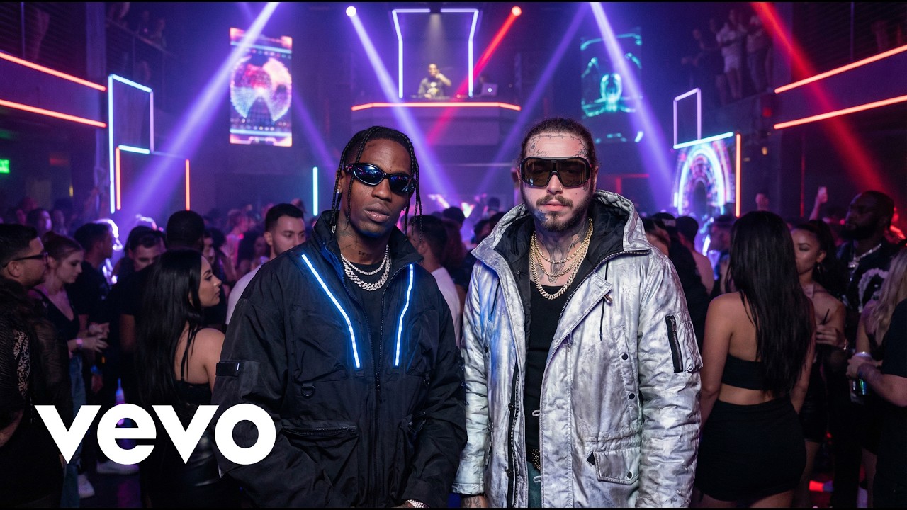 Travis Scott, Post Malone - Midnight Black (ft. Drake) | (Official Lyrics Video)