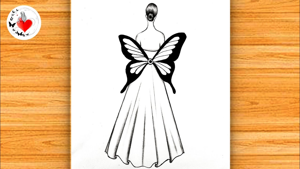 Drawing Girl With Butterfly wings | Drawing For Beginners | How to Draw | Art video | Backside Art
