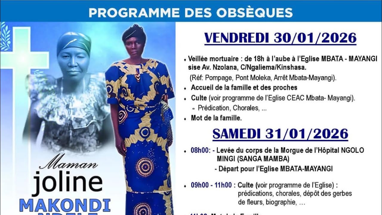 Exposition du corps de maman Makondi Ndele joline à l’église Mbata mayangi
