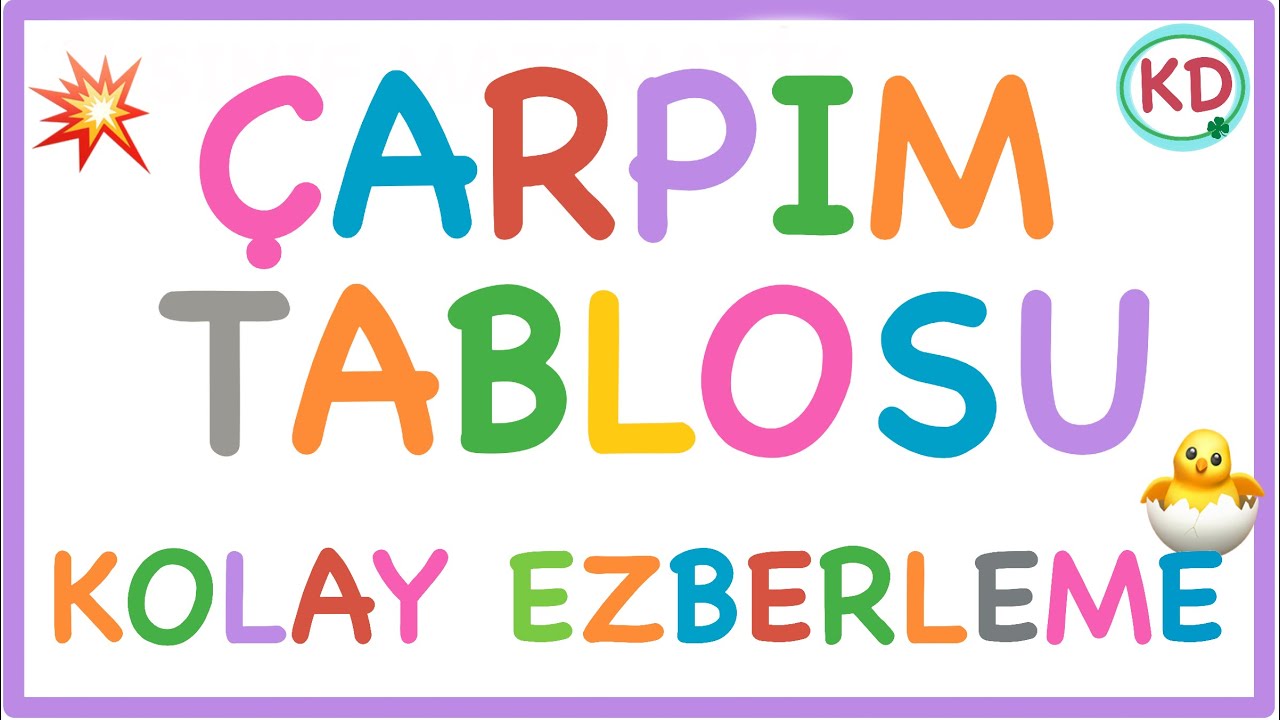 ÇARPIM TABLOSU - KOLAY EZBERLEME