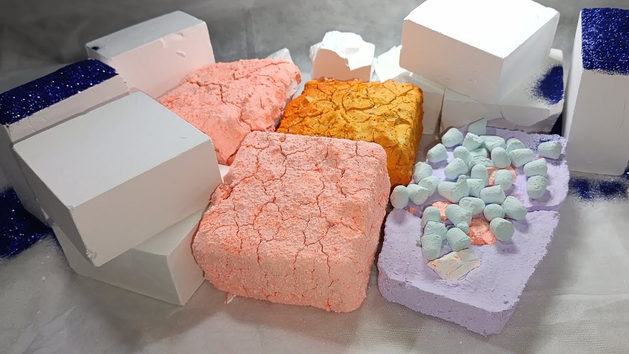 ASMR chalk🩷fresh blocks in paste and reforms and GymChalk for your satisfaction and goosebumps🩵