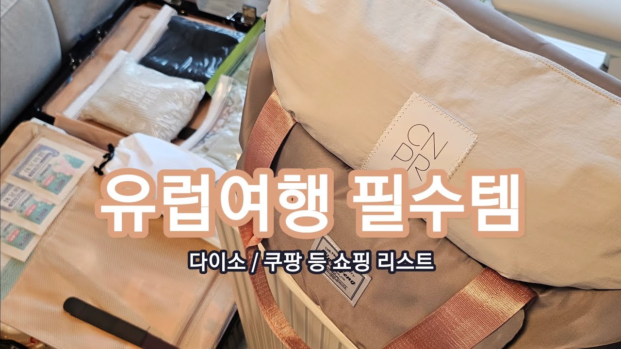 유럽여행 준비물 | 다이소 쿠팡 추천템 | 여행지갑, 슬링백, 샤워기필터, 가글 세탁기 등 추천 | 3주 유럽 여행