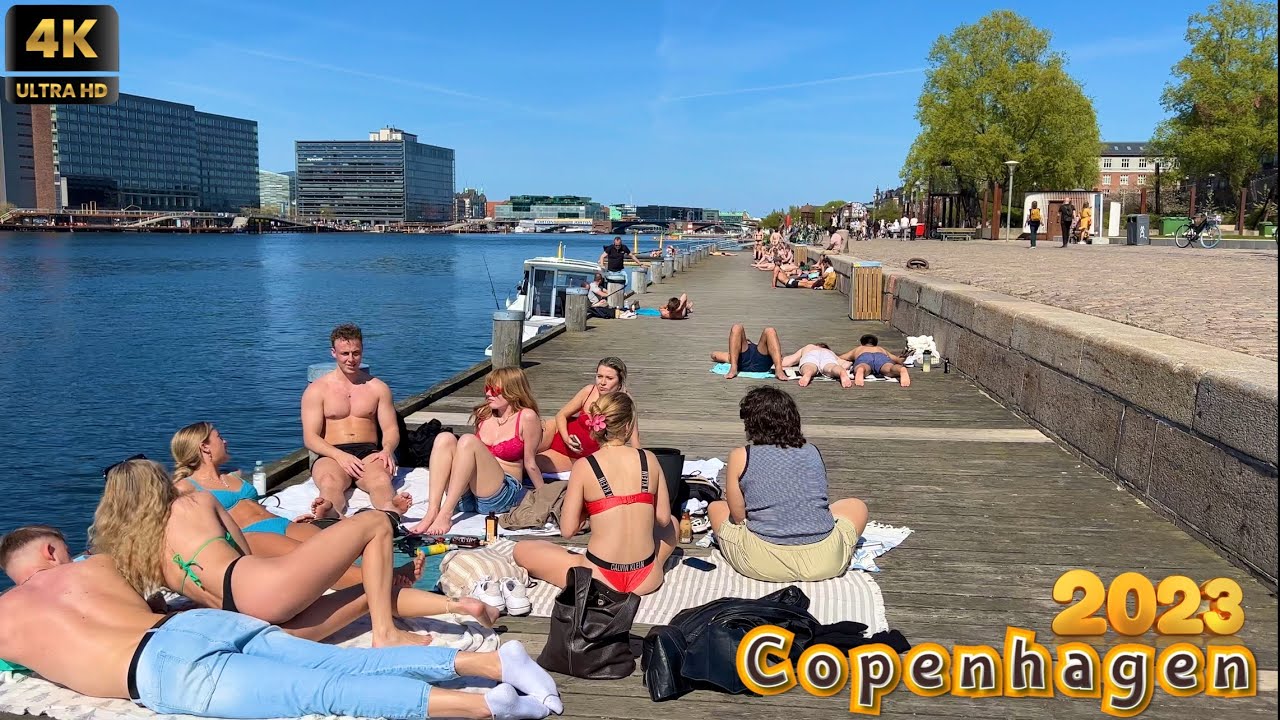 Islands Brygge Harbour Waterfront Beach | Copenhagen Denmark, Friday, 12 May 2023 | 4K Walk #bikini