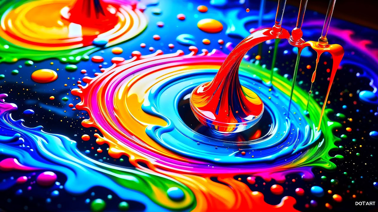 Vibrant Liquid Paint Abstract Background Video - Copyright Free 4K, Ultra HD,  No Sound (OLED Safe)