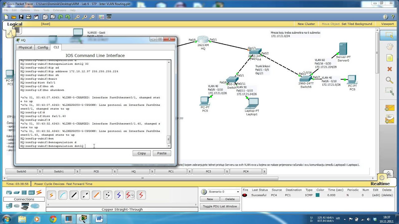 TVZ - Administracija računalnih mreža - Lab 6 - STP - Inter VLAN Routing