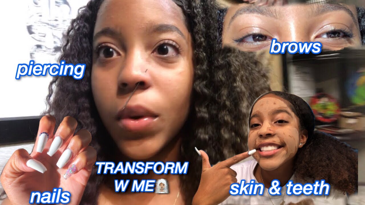 back to school transformation (nails, nose piercing, eyebrows, teeth whitening, etc) 🧖🏽‍♀️