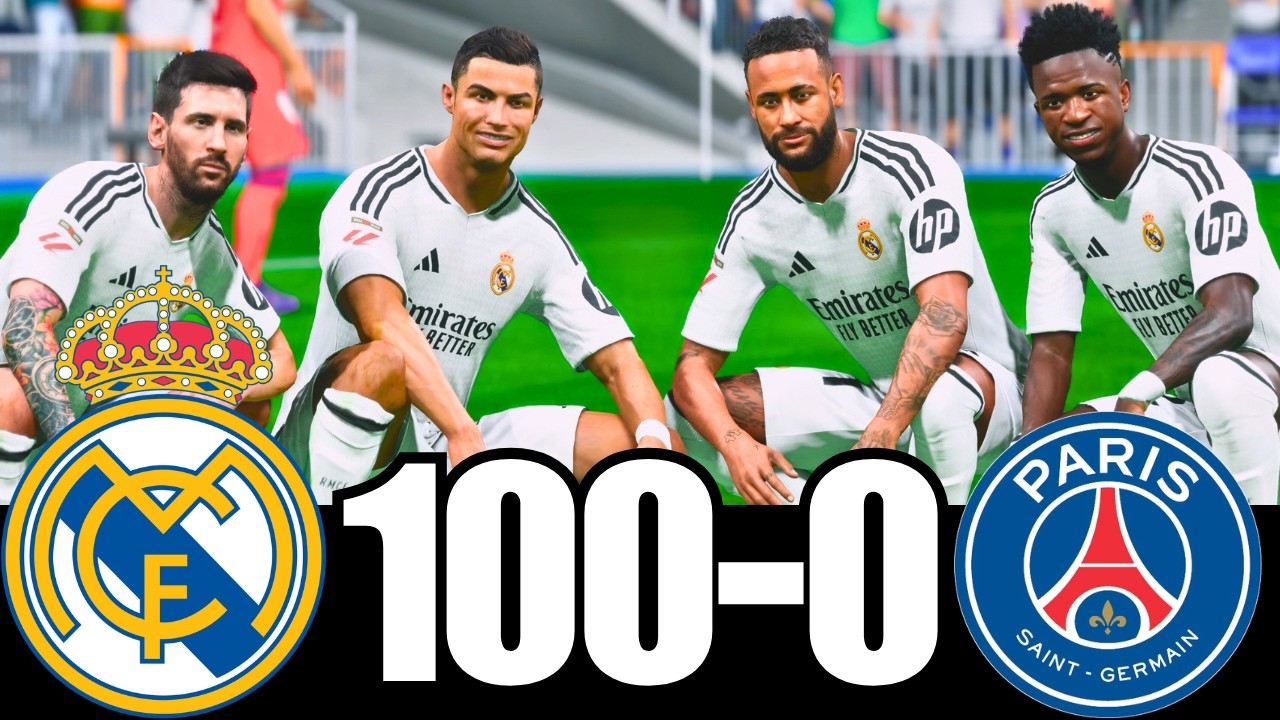 FC 25 -MESSI RONALDO NEYMAR & MBAPPE | ALL STARS | REAL MADRID 100-0 PSG