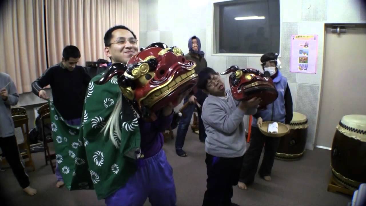 獅子舞練習基本姿勢・歯噛み（2012.3.6.火）小槌会/Shishi-mai"Kozuchikai"