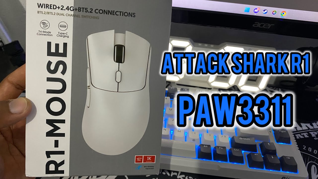 Mouse Sem Fio Bom e Barato - Attack Shark R1