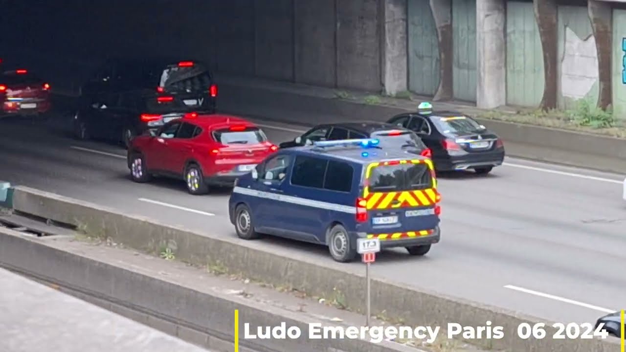 Imposant convoi de La BRI sur le périphérique en urgence + police, Gendarmerie