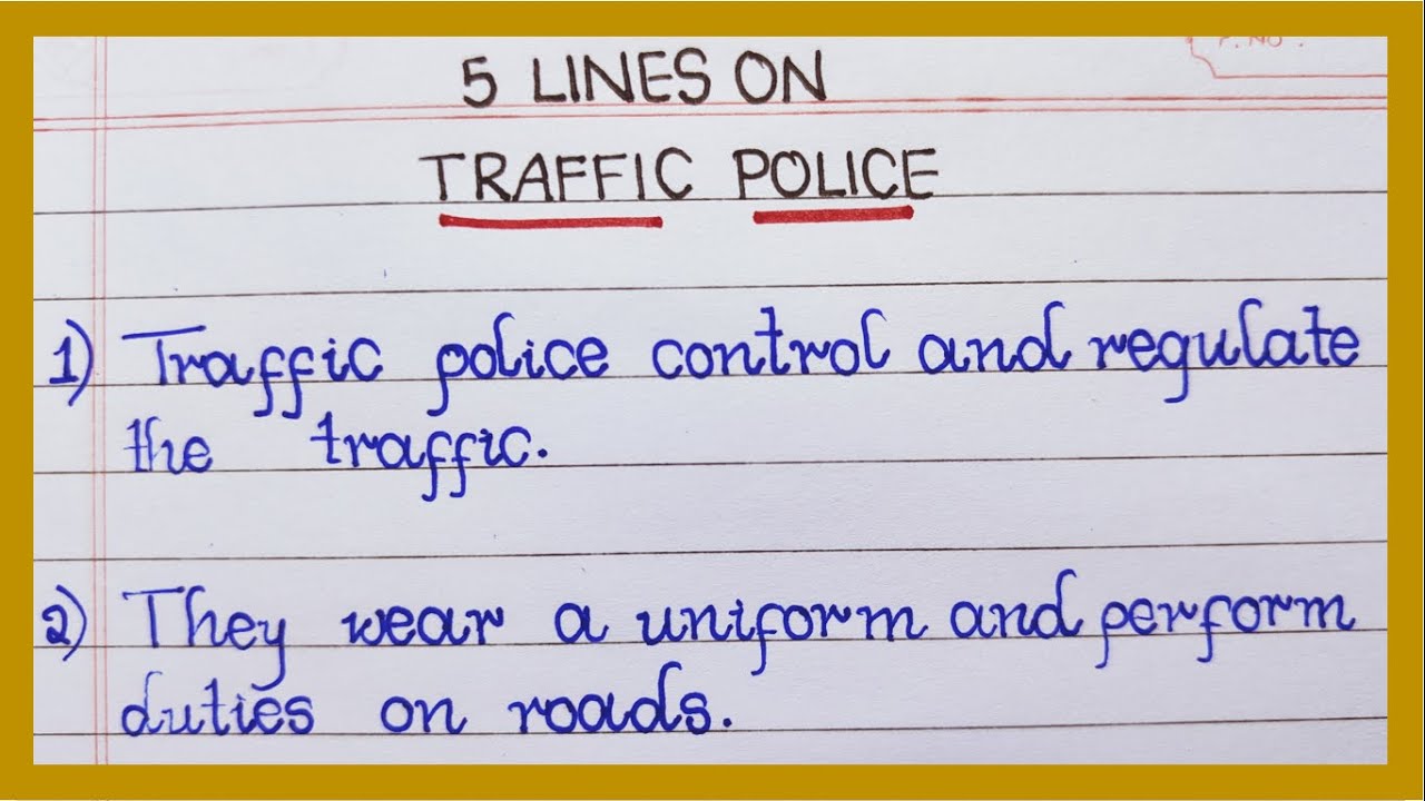 5 Lines on Traffic Police in English | Few Lines on Traffic Police