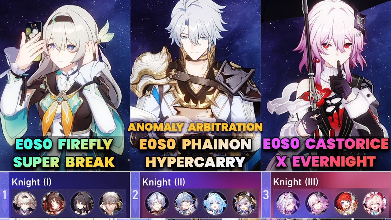 E0S0 Firefly & E0S0 Phainon & E0S0 Castorice x Evernight | Новый арбитраж аномалий | HSR | V3.6