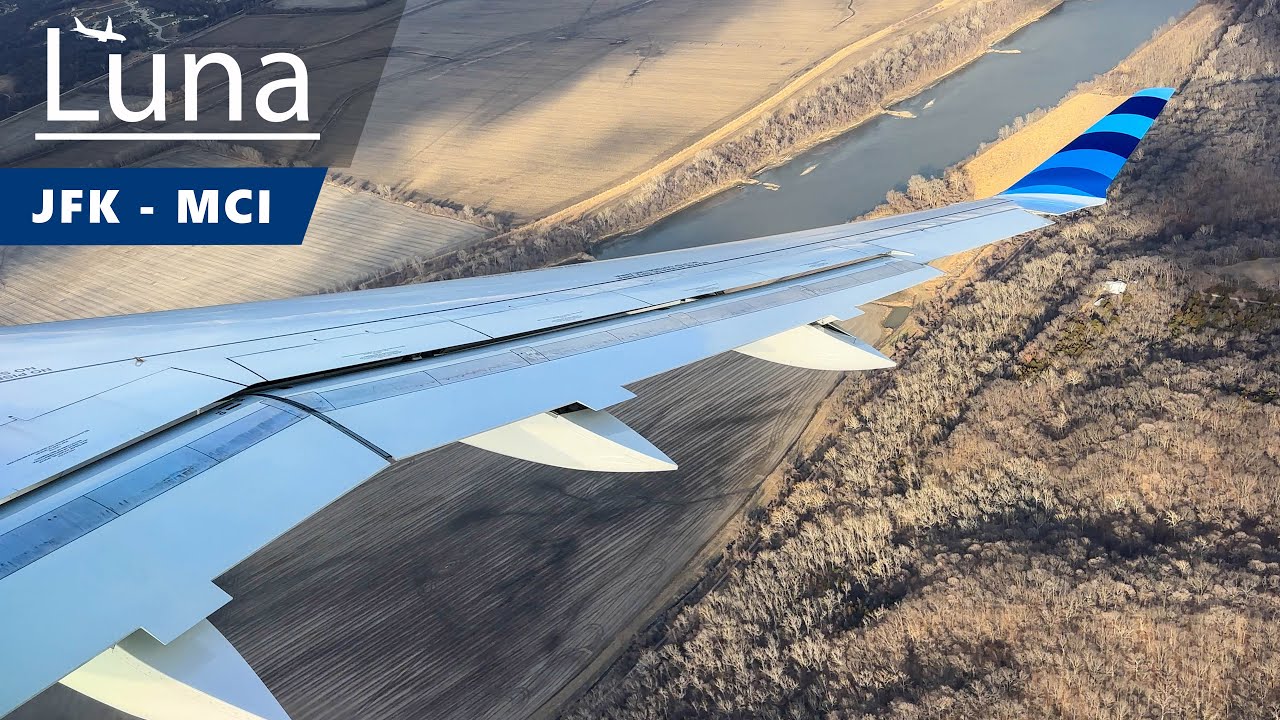 JetBlue Airways Airbus A220-300 Flight From New York JFK to Kansas City