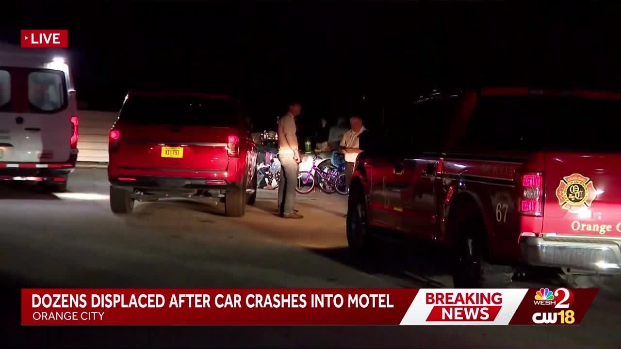 50 people displaced after car crashes into Orange City extended stay