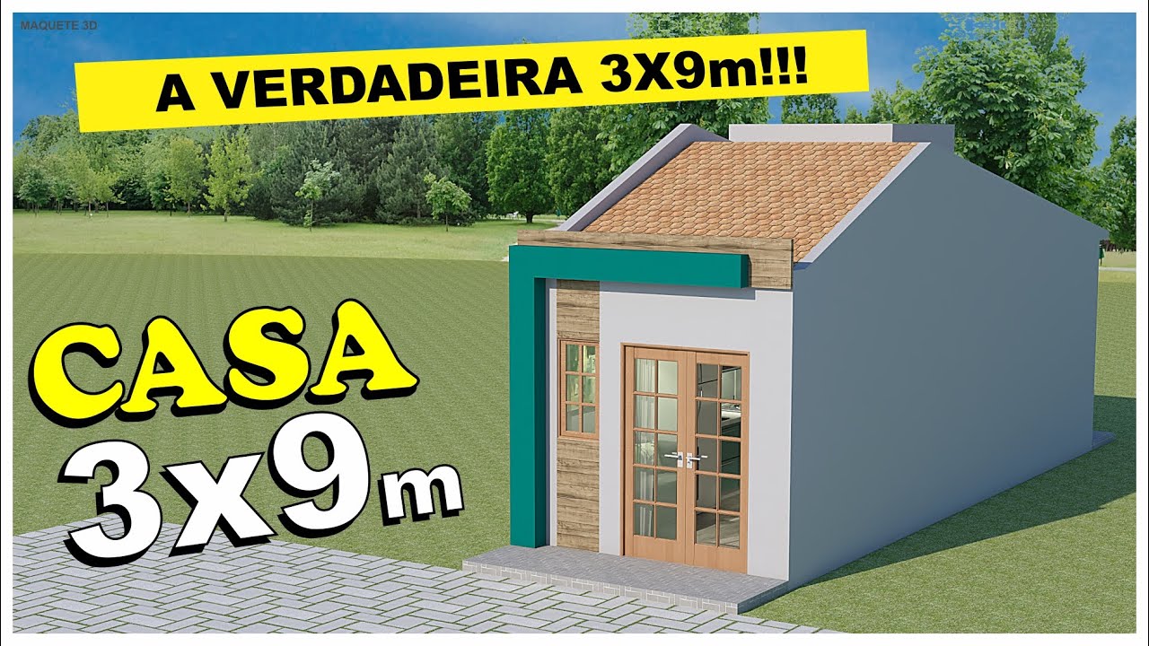 Projeto de Casa Pequena 3x9 metros - Casa popular ótima para alugar