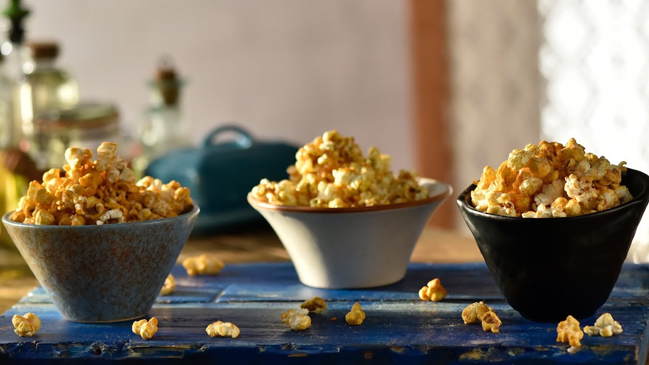 Popcorn 3 Ways | How To Make Popcorn | Salted | Caramel | Sweet & Spicy | Healthy Snack Recipe