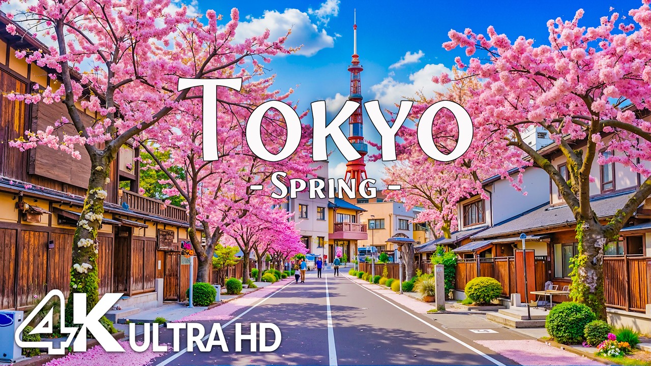Spring in Tokyo, Japan 4K 🌸 Discover Cherry Blossoms, Peaceful Streets & Timeless City Views