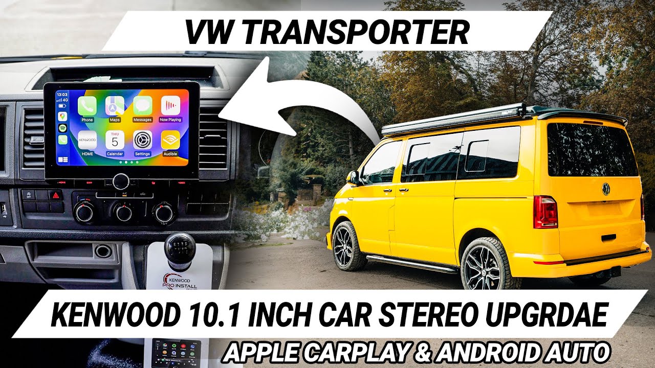 Установка VW T6 с большой магнитолой KENWOOD 10.1 — беспроводное CarPlay и Android Auto