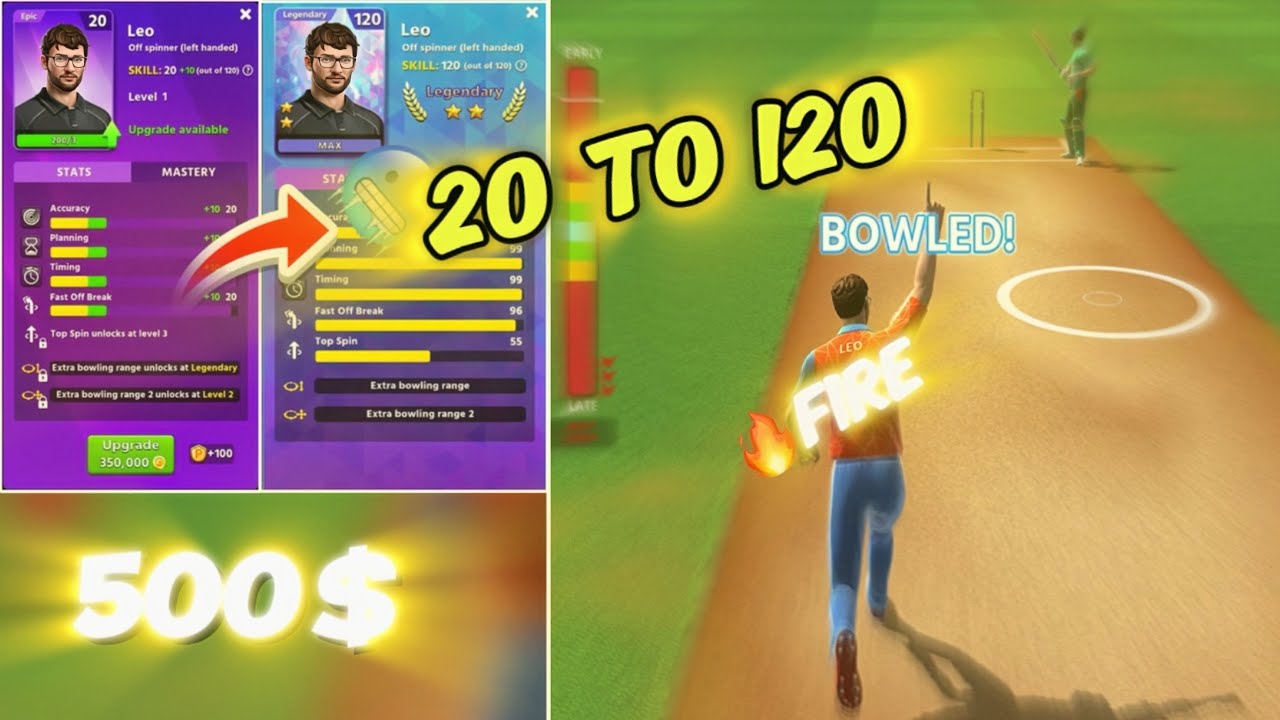 #cricketleaguetips #cricketleague cricket league game new bowler Leo maxed out 20 to 120