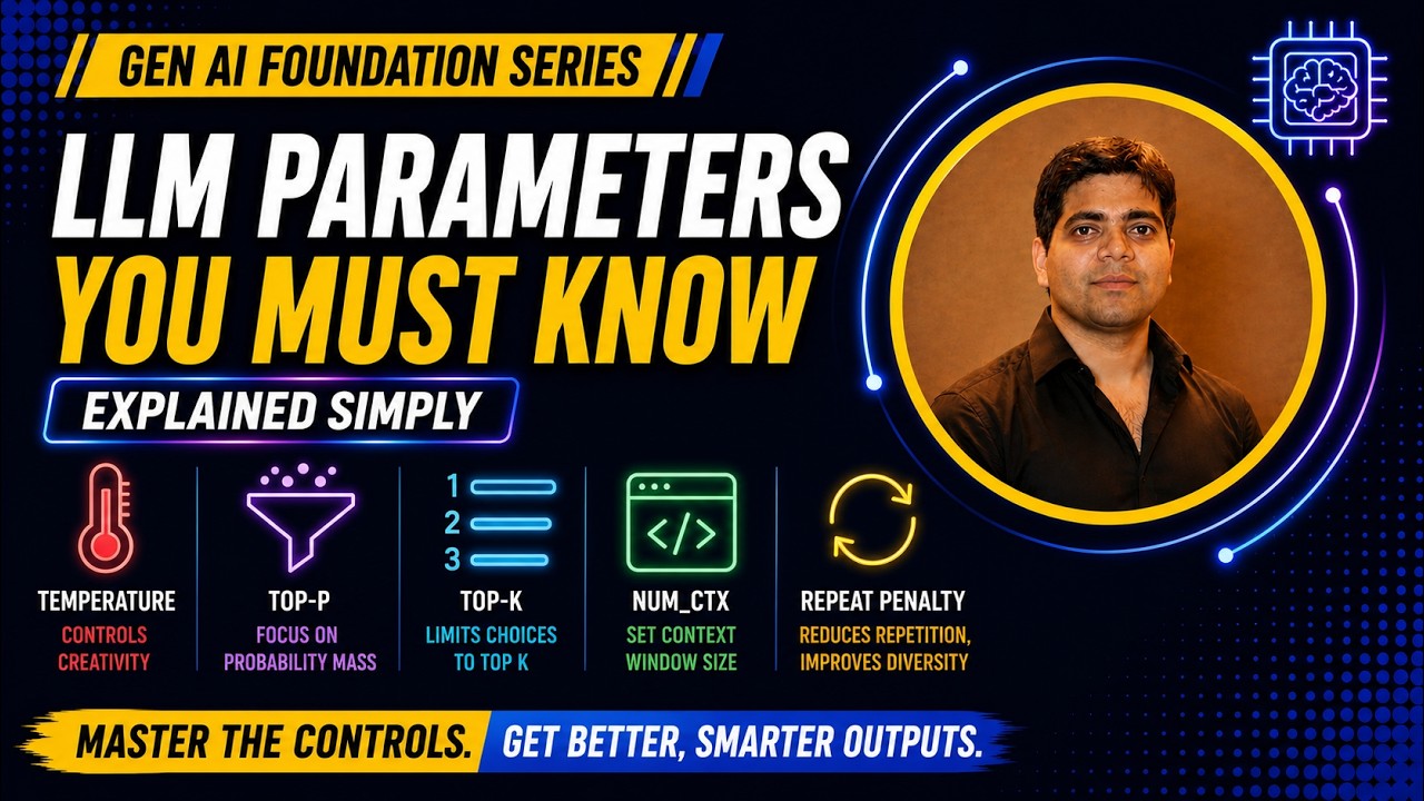 Temperature, Top-P, Top-K, num_ctx, Repeat Penalty Explained | LLM Parameters You Must Know
