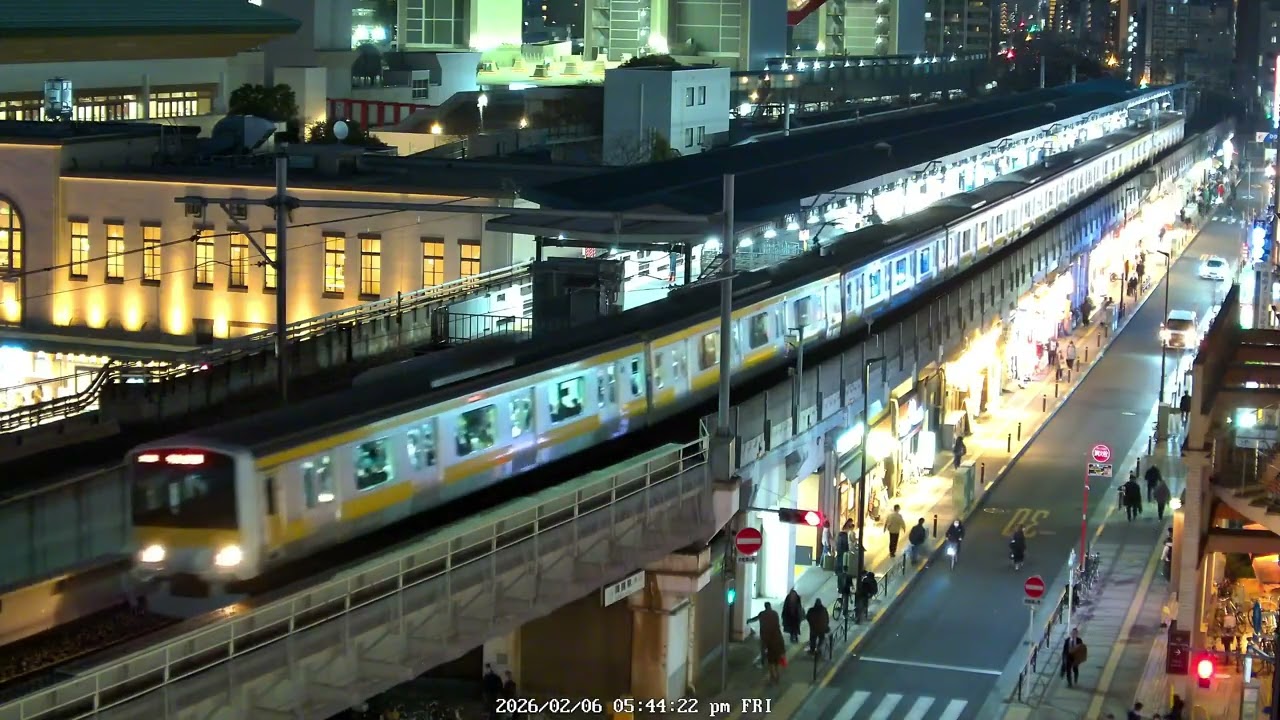 東京ライブカメラ 4K | 両国・相撲の街 | 伝統ある下町風景 | 2026-02-06