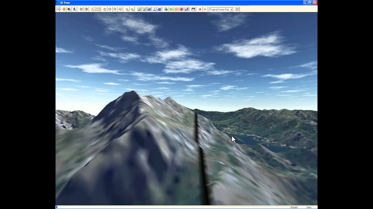 Global Mapper: vuelos en visor 3D.