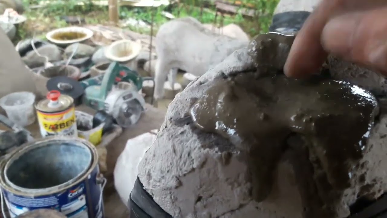 como ficou a forma de artesanato de cimento areia e ferro parte final